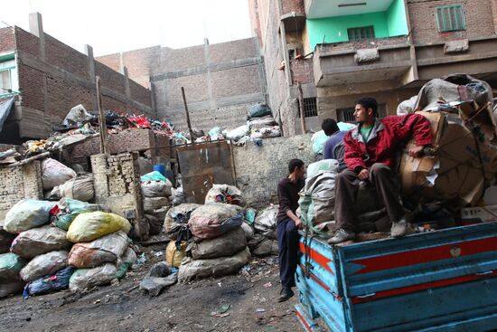 Garbage City in outskirts of Cairo, Egypt