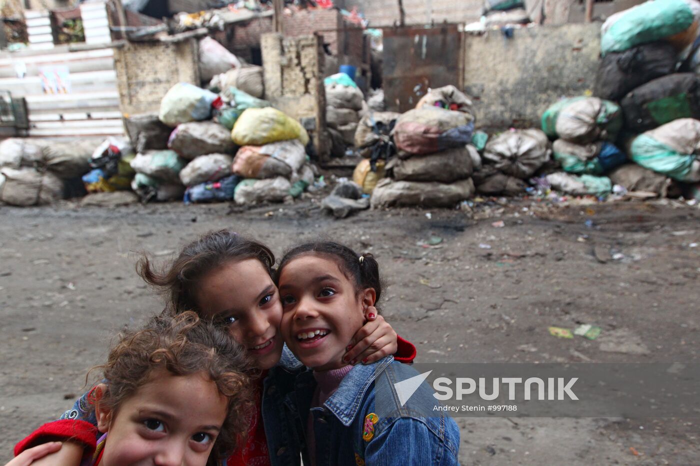 Garbage City in outskirts of Cairo, Egypt