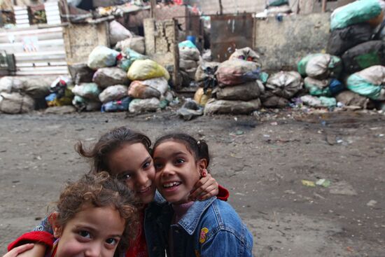 Garbage City in outskirts of Cairo, Egypt