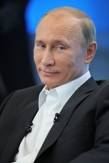 D.Medvedev and V.Putin meeting with electorate