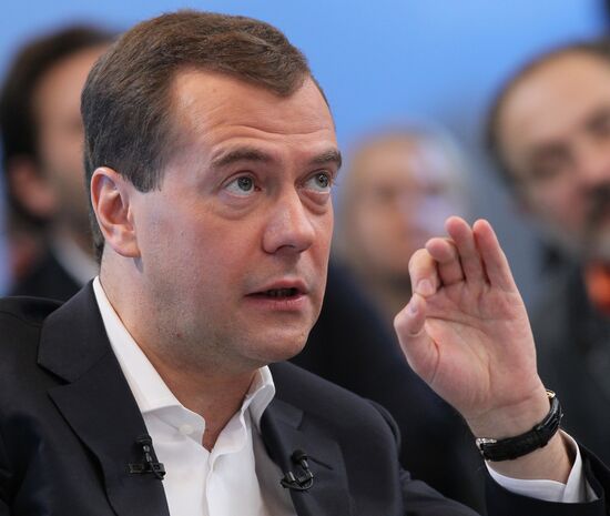 Dmitry Medvedev, Vladimir Putin meet with electors in Moscow