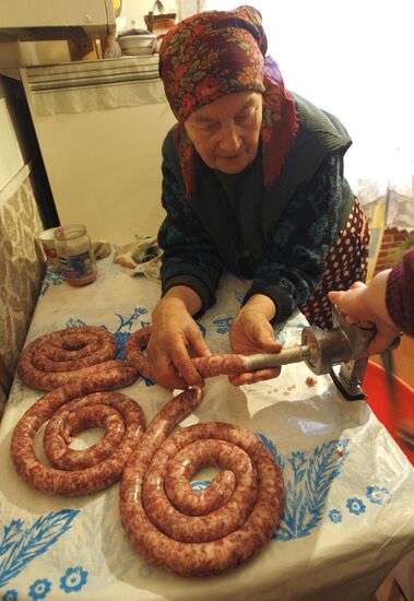 Preparing for Catholic Christmas in Belarusian village