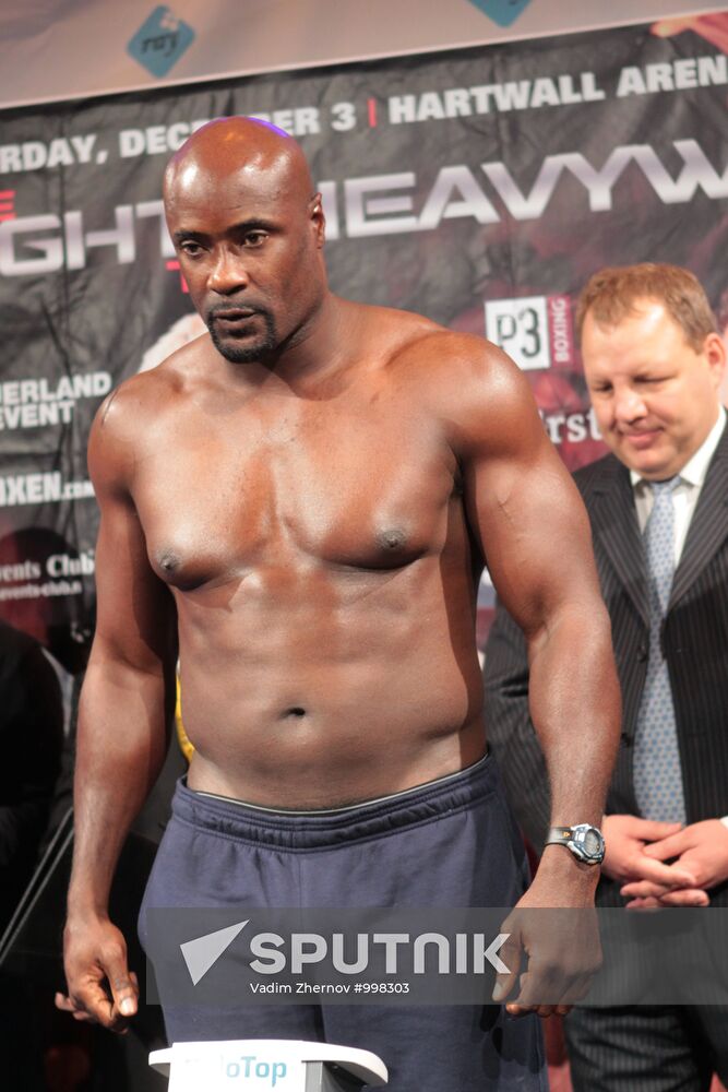 Boxing. Alexander Povetkin and Cedric Boswell weigh-in
