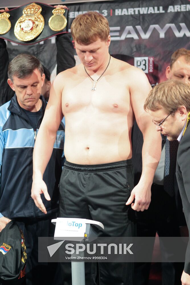 Boxing. Alexander Povetkin and Cedric Boswell weigh-in