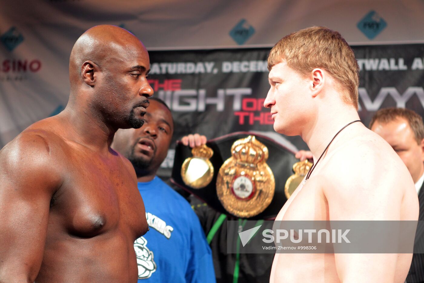 Boxing. Alexander Povetkin and Cedric Boswell weigh-in