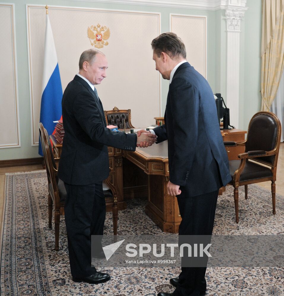 Vladimir Putin meets with Alexei Miller in Novo-Ogaryovo