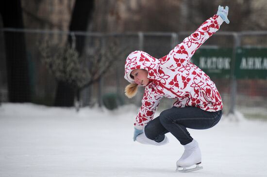 Ice skating rink at Moscow's Hermitage Garden