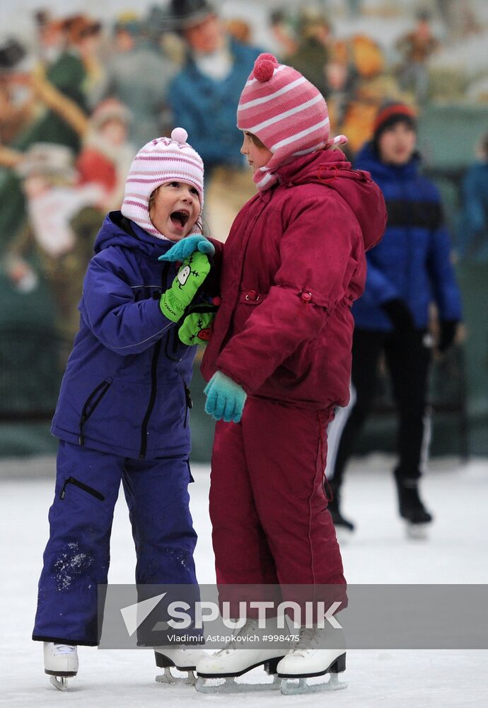 Ice skating rink at Moscow's Hermitage Garden