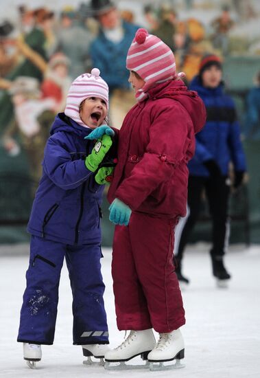 Ice skating rink at Moscow's Hermitage Garden