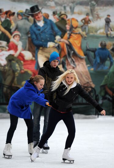 Ice skating rink at Moscow's Hermitage Garden