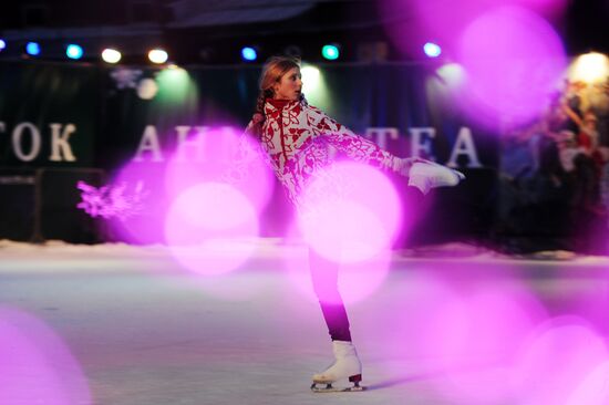 Ice skating rink at Moscow's Hermitage Garden