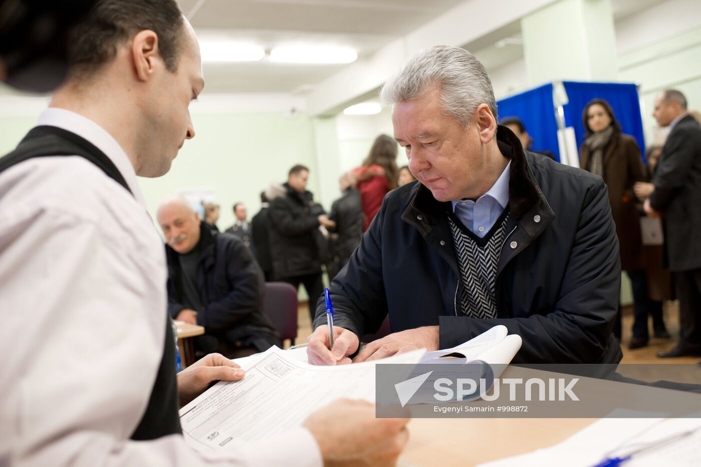 Sergei Sobyanin votes at State Duma elections