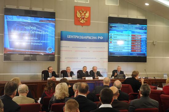 Duma elections preliminary results announced at press conference