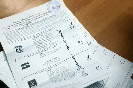 Vote count at State Duma elections