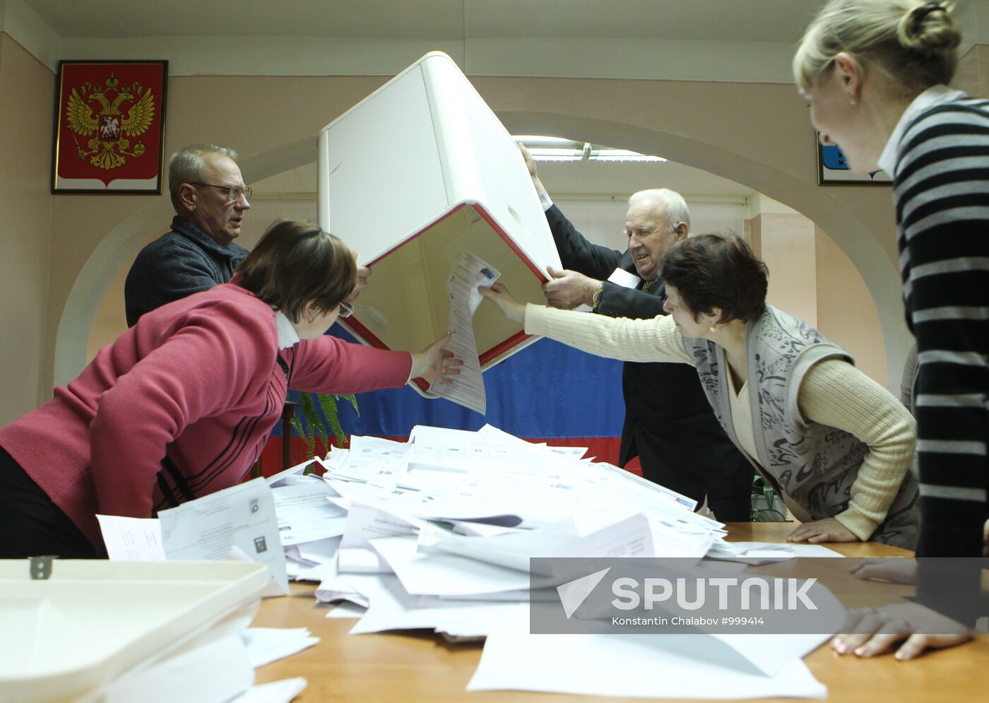 Election commissions count ballots following Duma election