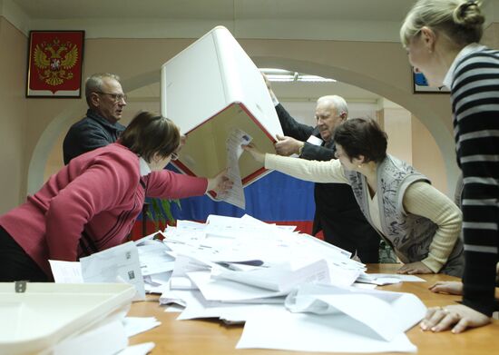 Election commissions count ballots following Duma election