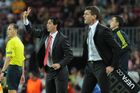 Head coach of Spartak Unai Emery (second from left) and head coach of Barcelona Tito Vilanova (second from right) in the group stage UEFA Champions League 2012/13 match between football clubs Barcelona (Barcelona, Spain) and Spartak (Moscow, Russia). Location: Spain, Barcelona. Author: Alexey Filippov/Sputnik. Football. Champions League. Barcelona vs. Spartak