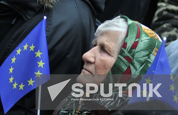 For a European Ukraine rally in Lvov