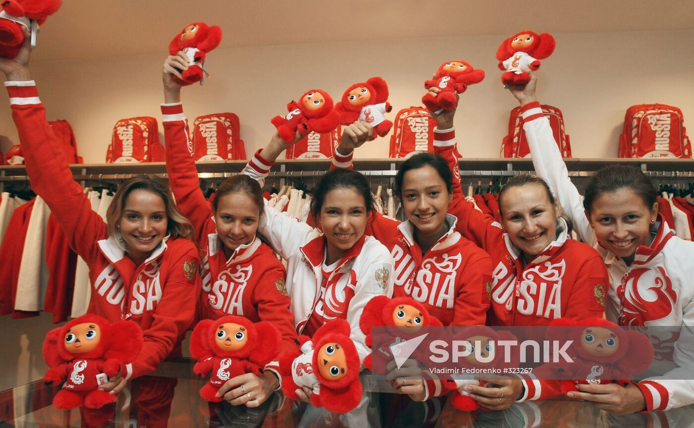 Members of the Russian national rhythmic gymnastics team Sputnik