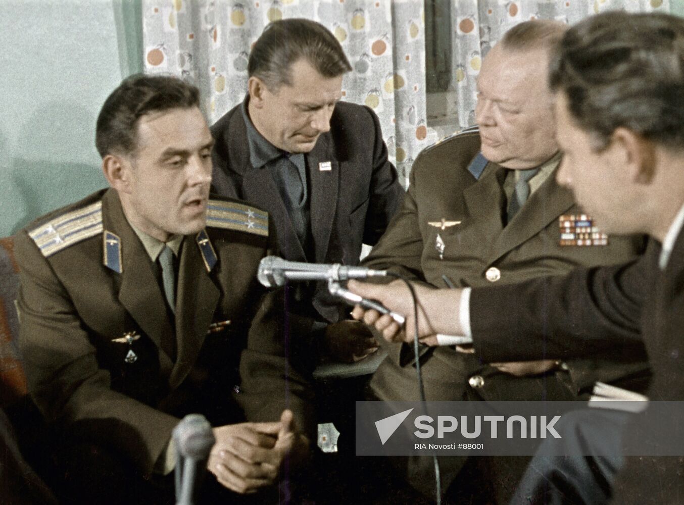 Cosmonaut Vladimir Komarov being interviewed | Sputnik Mediabank