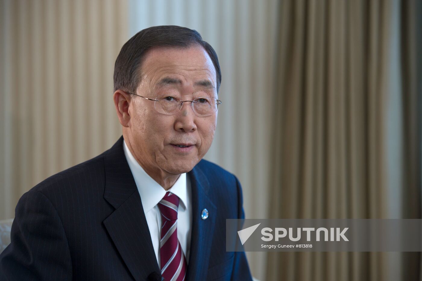 United Nations Secretary General Ban Ki Moon Gives Interview Sputnik Mediabank 