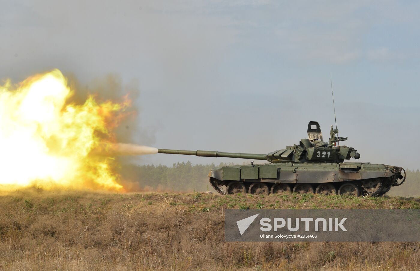 Tank units during military exercise in Voronezh