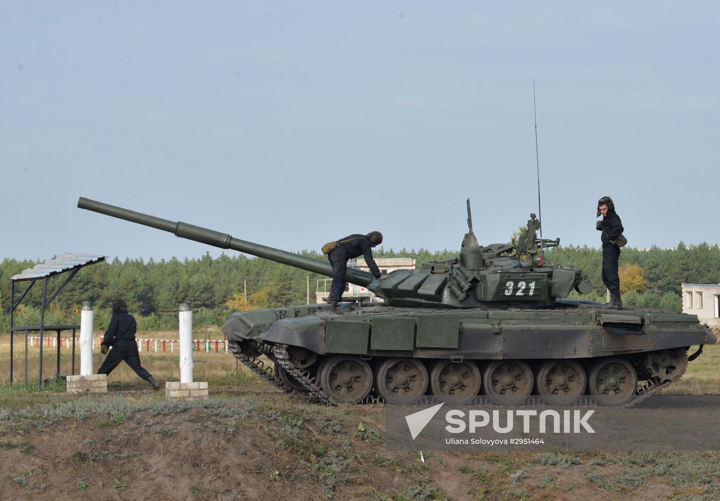 Tank units during military exercise in Voronezh