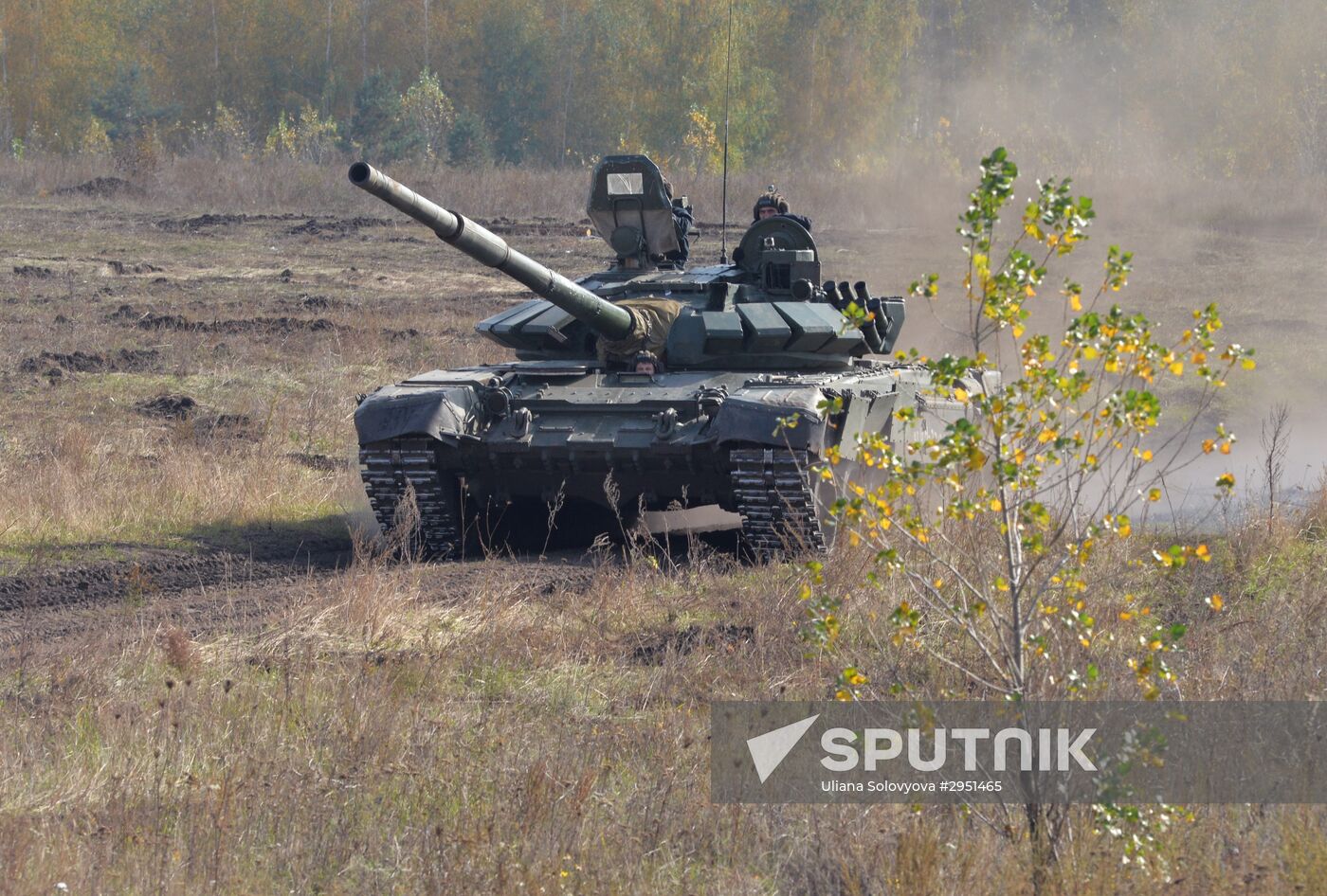 Tank units during military exercise in Voronezh