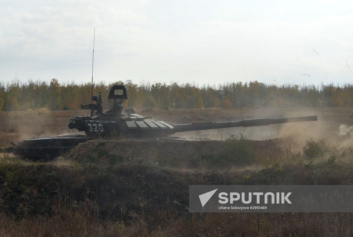 Tank units during military exercise in Voronezh