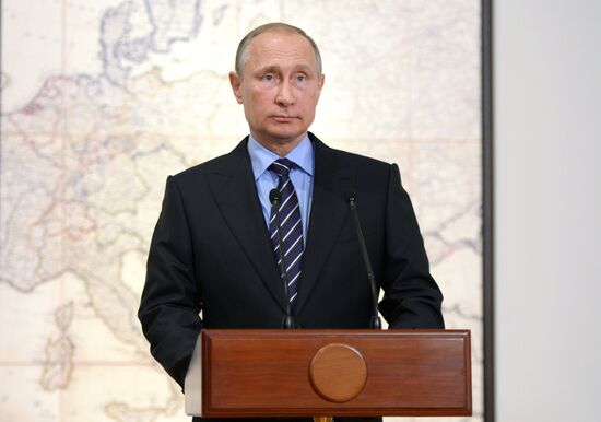 Russian President Vladimir Putin meets with Prince Albert II of Monaco