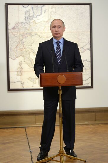 Russian President Vladimir Putin meets with Prince Albert II of Monaco