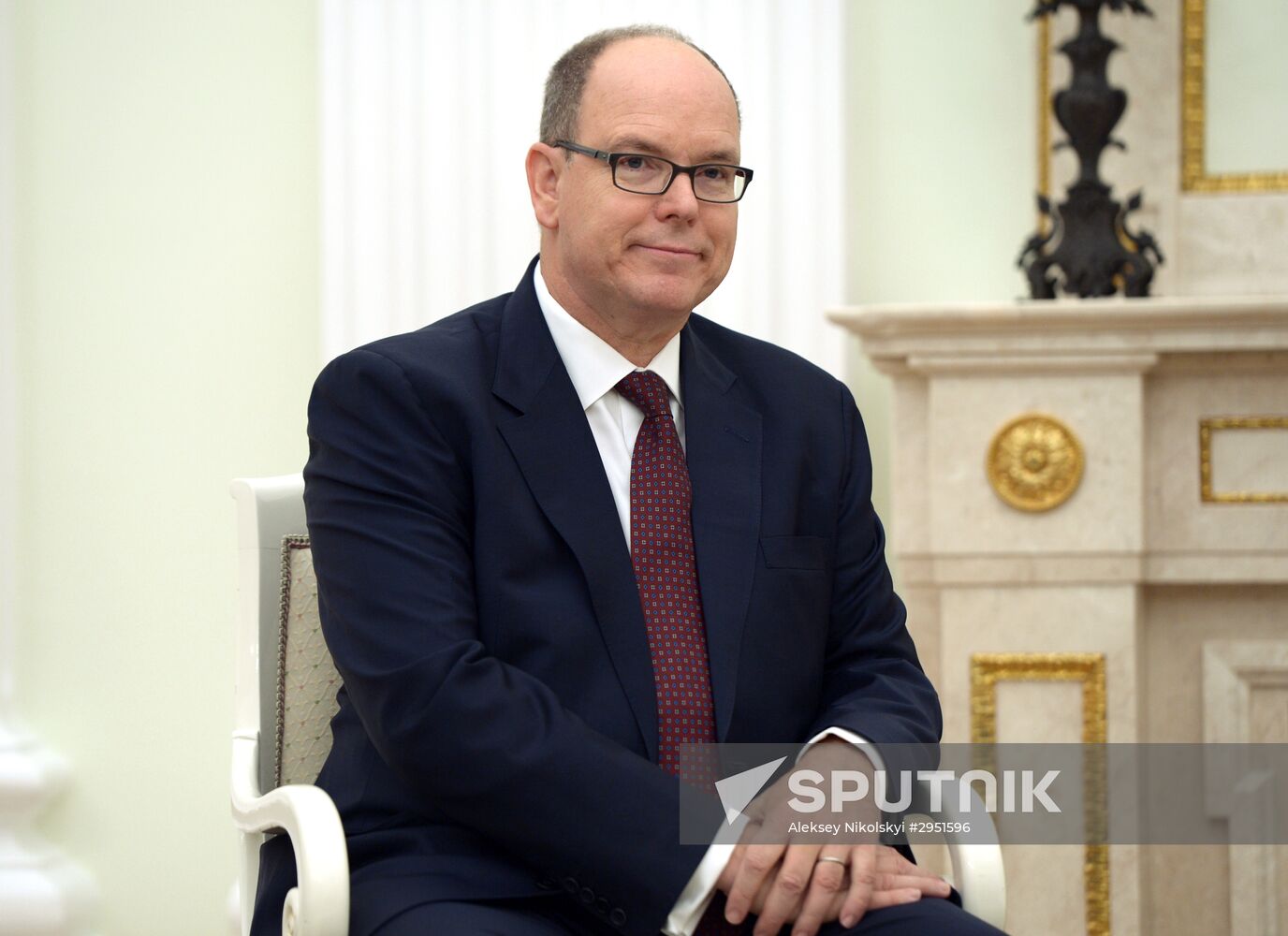 Russian President Vladimir Putin meets with Prince Albert II of Monaco