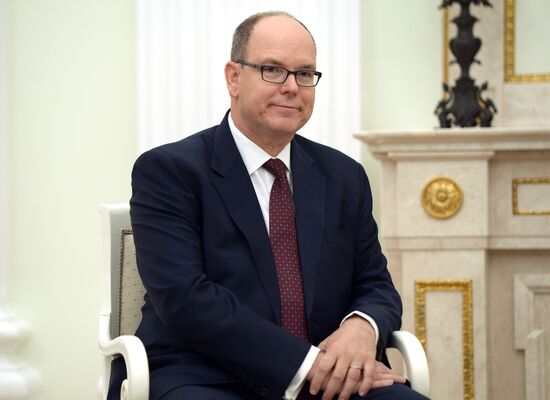 Russian President Vladimir Putin meets with Prince Albert II of Monaco