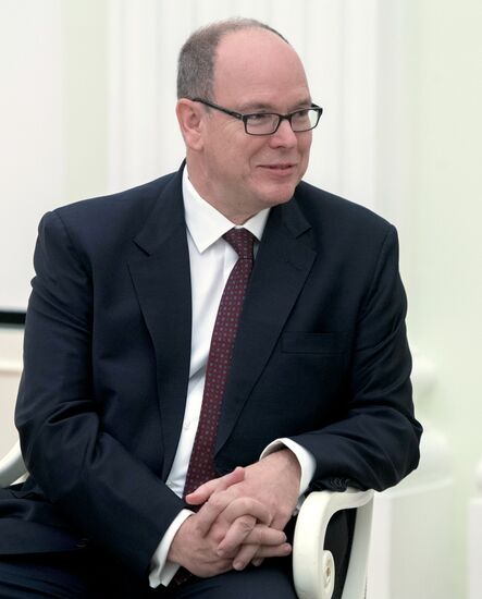 Russian President Vladimir Putin meets with Prince Albert II of Monaco