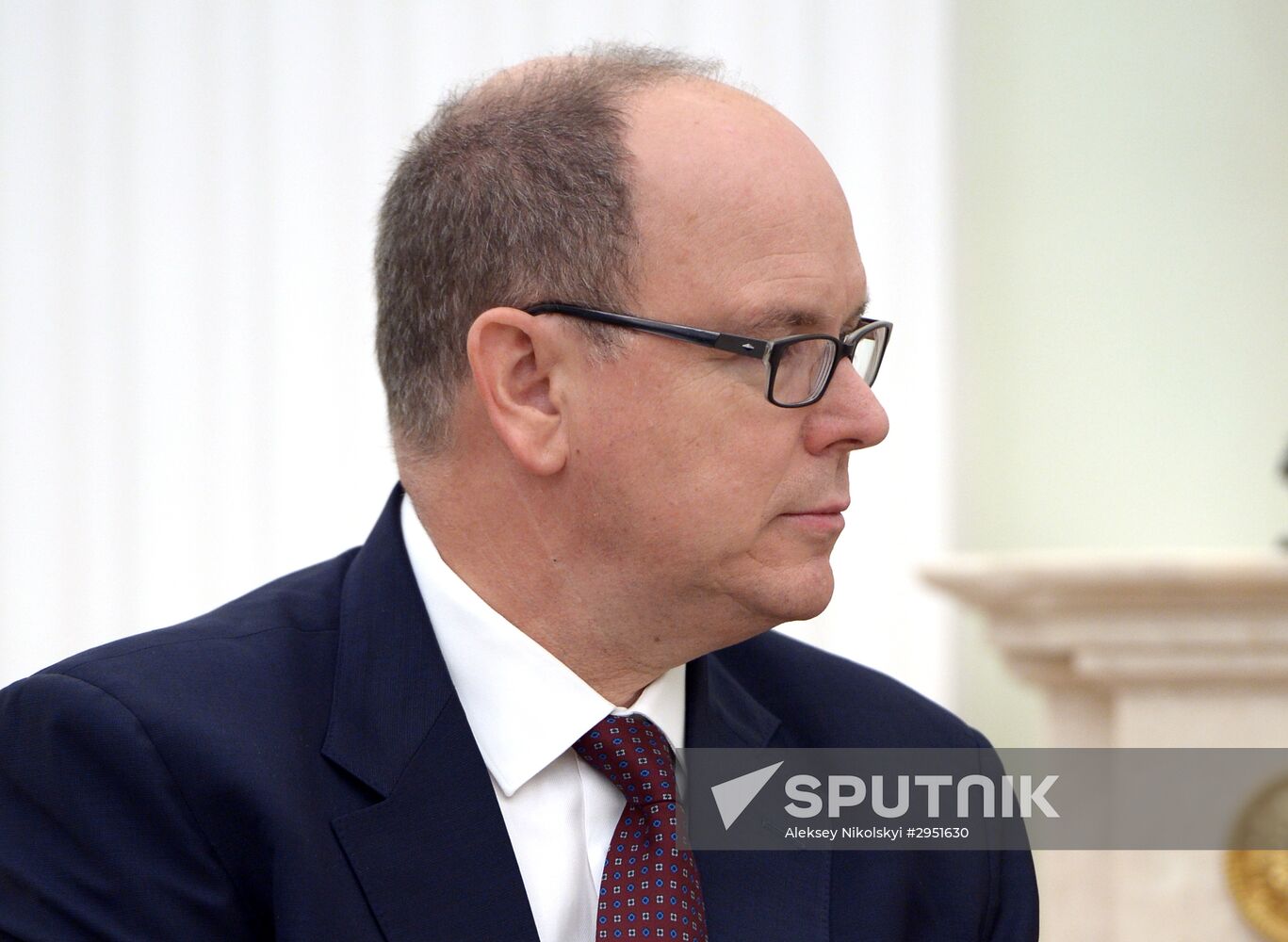 Russian President Vladimir Putin meets with Prince Albert II of Monaco