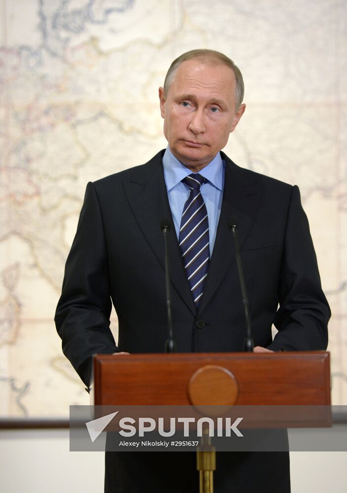 Russian President Vladimir Putin meets with Prince Albert II of Monaco