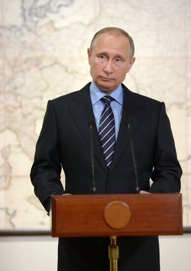 Russian President Vladimir Putin meets with Prince Albert II of Monaco