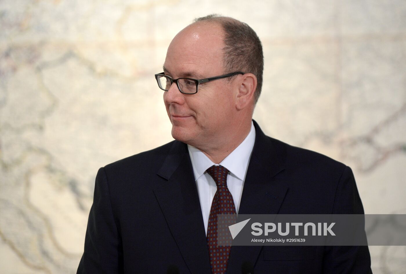 Russian President Vladimir Putin meets with Prince Albert II of Monaco