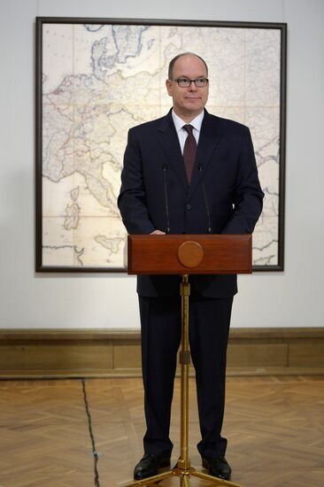 Russian President Vladimir Putin meets with Prince Albert II of Monaco