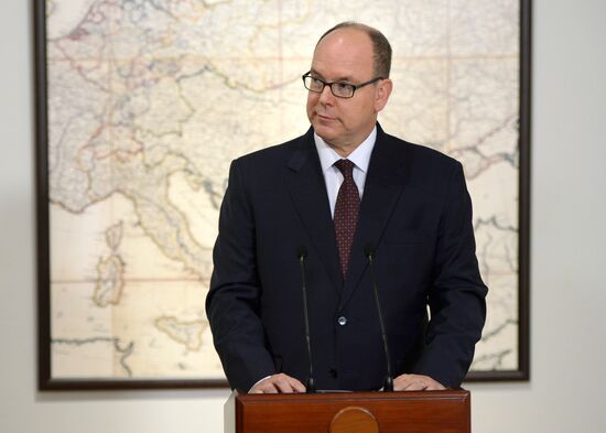 Russian President Vladimir Putin meets with Prince Albert II of Monaco