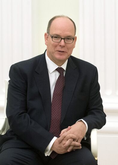 Russian President Vladimir Putin meets with Prince Albert II of Monaco