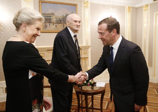 Russian Prime Minister Dmitry Medvedev awards the Order of Alexander Nevsky to Prince Dmitry Romanov