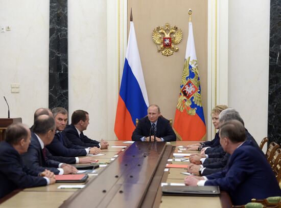 Russian President Vladimir Putin holds Security Council meeting