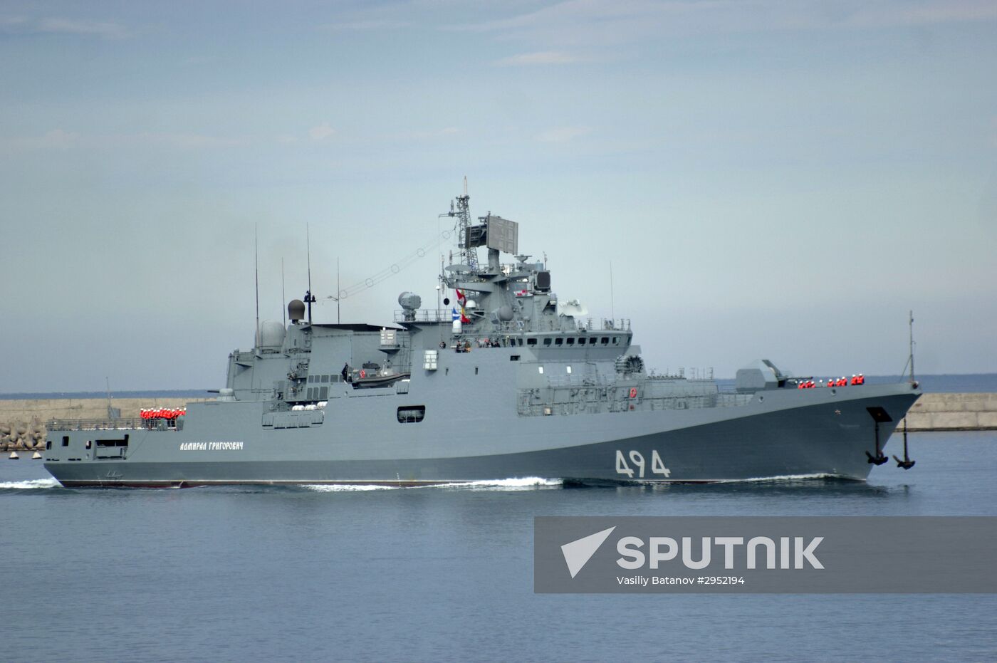The Admiral Grigorovich patrol vessel arrives at the Sevastopol port