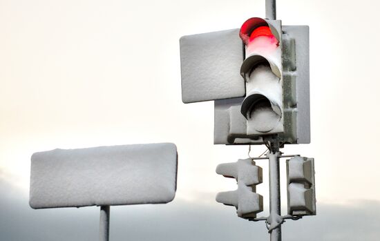 First snowfall in Omsk