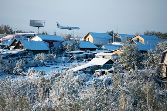First snowfall in Omsk