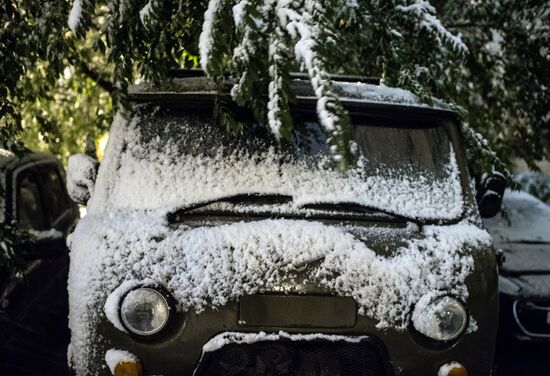 First snowfall in Omsk