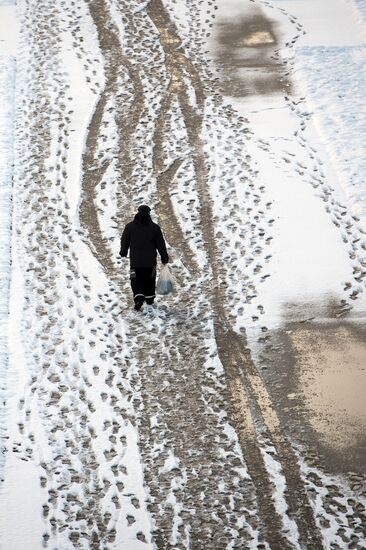 First snowfall in Omsk