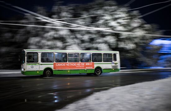 First snowfall in Omsk