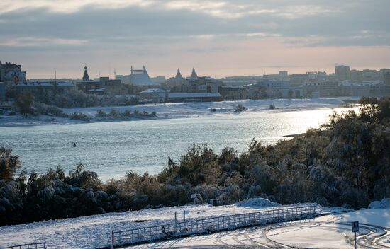 First snowfall in Omsk